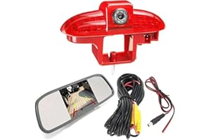 JOJONO HD Auto Nocturna Luz de Freno Furgoneta Cámara de Marcha Atrás Visión Trasera Coche Puede Compatible con Opel Vivaro/Combo/Renault Master/Trafic/FIAT Scudo/Talento/Movano/Nissan/Primastar/Citroen