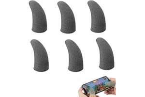 BESSY SHOP 6 Pieces touch screen finger cots Schweißfeste Fingerhandschuhe,Mobile Game Finger Sleeve Touchscreen Kontroller Atmungsaktiv Finger Schutz Phone Games Schweißfeste Finger-Handschuhe für Handy Spiele