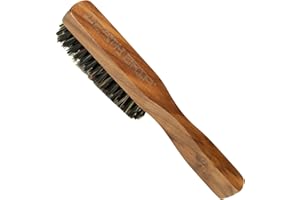 THE VINTAGE GROOMING CO. Bart- und Schnurrbartbürste aus Holz - Wildschweinborsten - Braun - Für Männer mit Bart - Ergonomischer Griff - Pflegt Haar und reinigt Kopfhaut