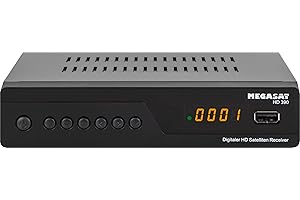 Megasat HD 390 – HD Sat-Receiver (DVB-S/DVB-S2, Mediaplayer, HDMI, Scart, 2 × USB, Display) – Schwarz