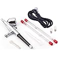 Fengda Precision Airbrush Professional Dual Action Airbrush FE-130K with Adapter, Airbrush Hose, Nozzles and Needles for Painting, Cake Decorating, Tattoo, Models Art