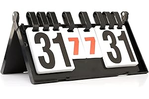 JasCherry Tragbare Flip Sport Anzeigetafel 4 Stellig Wettkämpfe Kerbe Zähltafel für Volleyball Badminton Tischtennis Fußball #1 Muti Colors