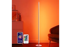 EDISHINE LED Floor Lamp, RGBW Corner Lamp, Works with Alexa Google Assistant, Million Colours Mood Light, Dimmable Standing Lamp for Living Room, Bedroom