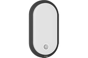 OKTAPLEX LIGHTING Oktaplex Plato lampa zewnętrzna z czujnikiem ruchu i włącznikiem światła ciągłego 3000 K ciepła biel 1010 lm IP65 LED lampa ścienna owalna antracyt 10,5 W 230 V