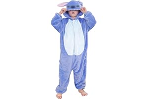Kitimi Pigiama Bambini Tuta Onesie Bambina e Bambino Peloso Vestaglia Intero Animali Costumi di Carnevale Kids per Feste e Cosplay Costume Halloween Party Show di Natale Pigiama