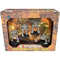 BattleTech Miniatures - Lance De Reconnaissance Lourde Sphère Intérieure, 4 Miniatures Prêtes à Jouer, Jeu Tactique