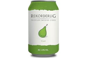 Rekorderlig - Cider - 24x0,33l Dosen in den brandneuen Sommerfarben | Set inkl. lukky24® Schlüsselanhänger für Einkaufswagenchip (Birne 4,5% Vol)