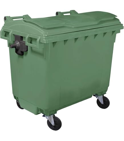 Cassonetto Differenziata 1100 Litri - UNI EN 840 - Grigio Chiaro Con Ruote - Foto 9