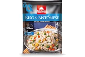 Arnaboldi Riso alla Cantonese con Frittata e Verdure, Piatto Tipico della Cucina Cinese [12 Confezioni da 185g]