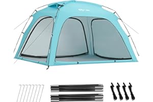 Glymnis Tente de Plage pour 3-4 Personnes，Tente Anti UV, Protection UPF 50+，Portable Abris de Plage pour Plage, Parc, Camping et pêche