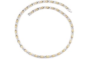 EnerCoppeX 3500 Gauss reine Titan Magnettherapie Halskette für Männer und Frauen, effektive Arthritis Schmerzlinderung Halskette, medizinische Grade magnetische Halskette (34 Magnete) (A)