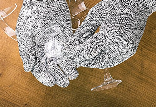 oumeiou Schnittfest Handschuhe Küche Arbeiten Sicherheit Handschuhe für hand Schutz und Arbeiten Level 5 - 4