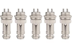 CLYXGS CLDIY GX16 2 Pins Panel Metallmontage Rund Metall Aviation Stecker Adapter Männlich Weiblich Steckdose (5 Stücke)