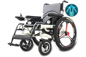 WBJLG Elektrischer Rollstuhl faltbar zusammenklappbar intelligent ältere Menschen mit Behinderungen automatischer voll vierrädriger Roller EPBS-Bremssystem Last 180 kg, 25A