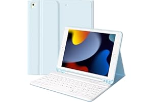 TQQ Custodia Tastiera per iPad (9a, 8a e 7a generazione), Cover con Italiano Tastiera QWERTY, per iPad 10.2", iPad Pro 10.5", iPad Air 3