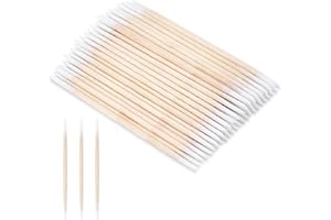 FOKELYI 210 Count Cotton Swab, 7CM Cotton Double Swabs Pointed Tip, Sturdy Cotton Swabs with Bamboo Handle for Eyebrow Tattoo Beauty Make-up Color Nail Seam Dedicated Dirty Picking