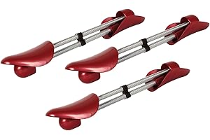 Kaps 3 pairs Of Quality Shaping Plastic Shoe Trees With Spring Ladies Womens Shape, UK 3-9 / EU 36-42, Red