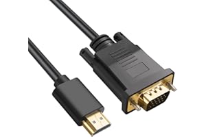 Omivine HDMI auf VGA kabel, 1080P VGA to HDMI (Stecker auf Stecker) HDMI VGA Kable adapter kompatibel mit Raspberry Pi, Roku, Computer, Desktop, Laptop, PC, Monitor, Projektor, HDTV-1M