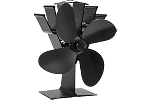 COMBIUBIU Ventilateur de four à 4 pales avec chauffage chaud, poêle à bois, écologique, silencieux, petit ventilateur à bois à la maison, distribution efficace de la chaleur