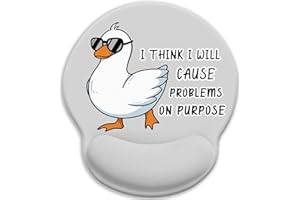 WITBICG Tapis De Souris Ergonomique Repose Poignet Gel, Chat Tapis De Souris Rigolo Voyage, Tapis Souris Antidérapant Et Anti-Douleur en PU, Accessoire De Bureau Mignon (Canard)