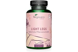 ‎VEGAVERO Venen Kapseln Vegavero | 100% Natürlich | Ackerschachtelhalm, Rotes Weinlaub, Gotu Kola, Mäusedorn & Blaubeere | Schwere und Müde Beine | 120 Stück | Vegan