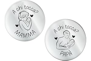 KAÏDENSÏ Idea Regalo Neonato Bambino Bambina - Moneta Decisionale a Chi Tocca? - Idee Utili Nascita Bambini per Neomamma e Neopapà