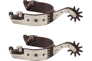 Frdhee Speroni da Equitazione, 2 Pezzi Speroni Western da Cowboy Speroni da Cavallo in Acciaio Inossidabile Vintage con Ingranaggio Rotante per Cavalli, Pony, speroni da Equitazione antiruggine