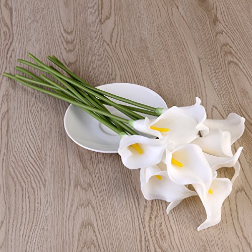 ULTNICE 10 Stücke Weiche PU-künstliche Blume Calla-Blumen-Anlage für Hochzeits-Ausgangsdekoration-Weiß - 4