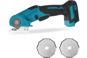 KISTRBA Cordless Multi-Cutter Compatible with Makita 18V Battery (No Battery), Electric Fabric Scissors Cardboard Box Cutter, with Safety Lock and 2 Blades, 6mm Cutting Depth, for Leather Cardboard Cloth