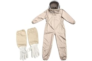 BOMMFU Combinaison D'apiculteur Combinaison Apicole, Combinaison Dapiculteur Professionnelle Avec Voile Autoportant Protection Pour Apiculteurs Costume Apicole En Coton Avec Chaperon Anti Guêpes