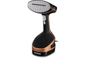 Tefal Access Steam+ Handheld Clothes Steamer, 1600W, 26 g/min Steam, No Ironing Board Needed, 2 Steam Levels, Sanitising Steam, Black & Rose Gold, DT8103