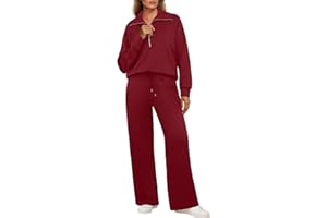 GRECERELLE Tracksuit Womens Full Set Autumn Lounge Wear Sets for Women Activewear Two Piece Outfits Long Sleeve Half Zip Casual Pullover Tops and Jogging Bottoms with Pockets