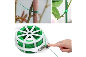 HPMAISON 100M Fil Jardinage Vert 2 Rouleaux Attaches Jardin pour Plantes Lien de Ligatures Cravates de Jardin Réutilisable avec Coupe Fil Multifonctionnel pour Plante Grimpante Fleurs Tomate Câble Organisation