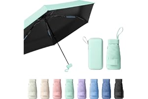 Sykrawki Reise-Regenschirm, Mini Regenschirm, Kleiner UV-Regenschirm, Winddichter Regenschirm Mit Kapselhülle, Tragbarer Taschenschirm Für Männer Und Frauen