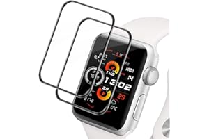 Carantee 2 pièces Verre Trempé pour Apple Watch Series 4/5/6/SE/SE2 (40mm), à l'épreuve des bulles, Anti-traces vitre protection, Sensible au Toucher, Transparent HD Apple Watch 40mm protection écran