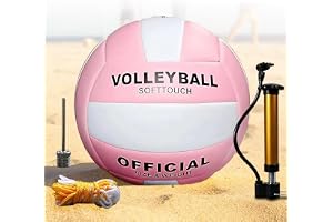 SKIKHN Volleyboll, mjuk touch strandvolleyboll, storlek 5 strandvolleyboll, strandvolleyboll inomhus utomhus med nät och pump, utomhus och inomhus för pool, strand, gym, sporthallar