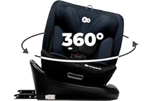 Kinderkraft I-Grow Child Car Seat, I-Size 40-150 cm, 360 Degree Rotation, Isofix, Base Station, RWF and FWF, Special Safety Systems, Easy to Clean, from Birth Group 0/1/2/3 0-36 kg, Black