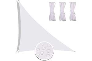 REDFIRE Voile d'Ombrage Triangle 5X5X7.1M, Résistance aux Déchirures Voile d'Ombrage Toile dOmbrage Insipide Tissu Oxford Compris Corde Fixation pour Jardin Blanc