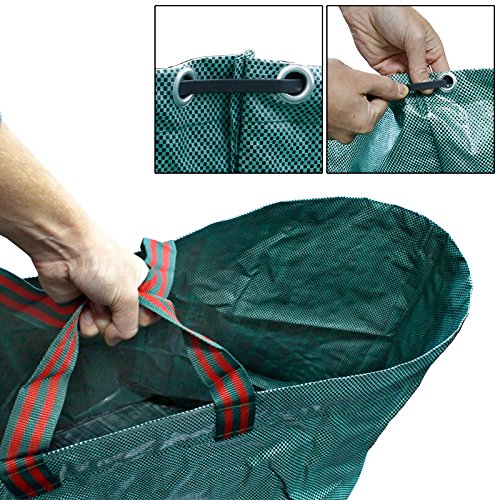 ECD Germany 4-er Set Witterungsbeständiger Gartensack 270L 67 x 76cm bis 50 kg belastbar aus robusten Polyethylen-Gewebe Faltbar Laubsack Rasensack Abfallsack - 5