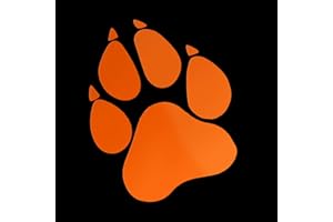 ERREINGE STICKER PRESPAZIATO ARANCIO FLUO 15cm - ZAMPA CANE GATTO IMPRONTA ANIMALE - Adesivo Decal Decalcomania Vinile Murale Laptop Auto Moto Casco Camper