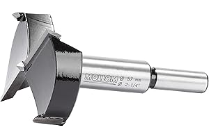MOLLOM 2-1/4" (57mm) Forstner Drill Bit for Precise Woodworking with Durable YG8 Carbide Thickness of 2.0mm,This Hinge Cutter Tool is Ideal for Hard Wood, Plastic, Plywood