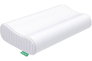 UTTU Cuscino Cervicale Memory, Cuscino e Fresco, Guanciale Letto in Memory Foam Ergonomico a Collo e Cervicali, Altezza Regolabile, Federa Morbida di Bambù Rimovibile e Lavabile