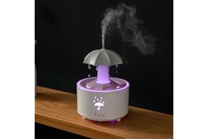BINDOKUN Aroma Diffuser für Schlafzimmer, Rotierender Regenwolken Luftbefeuchter, 350mL Rotierender DuftöL Diffuser,Air Diffuser Humidifier mit 7 Farben LED-Licht & Timing-Funktion Defuser