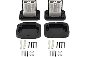 URPIZY 2 Stück Unterputzmontage 50A Kompatibel mit Anderson Stecker,Bündige Halterung,Panel-Halterung mit Abdeckung,Montage Halterung Panel Abdeckung der Montagehalterung Blendenabdeckung(mit Stecker)