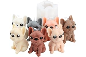 JS MOLD Moule en silicone motif bouledogue français 3D pour chocolat, fondant, décoration de gâteau, savon, bougie