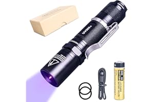 LIGHTFE UV Torch UV303D Pro Black Light Torch 365nm for UV Glue, Nail Polish Curing, Commercial and Industrial Using.with High Intensity, Black Filter Opitical Lens