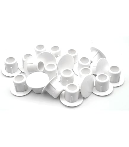 Bivethoi 50 stuks plastic gat pluggen 6 mm/1/4 inch gat deksel, wit vlak type gat plug snap in plastic pluggen, pijp paal gat dop buis insert plug ronde eindkap paneel plug voor