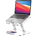 Lpoake Adjustable Laptop Stand, Portable Ergonomic Computer Stand for Laptop, Foldable Laptop Riser for Desk, Compatible with 10 to 15.6 Inches Notebook Computer Laptops (Transparent)