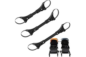 SOONHUA Acoplador doble para cochecito de bebé de 3 piezas, se adapta a la mayoría de los cochecitos, convierte dos cochecitos en un cochecito doble