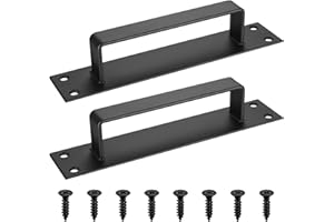 Qeapug Lot de 2 poignées de porte noires, poignées de porte coulissantes de grange de placard de hangar, 200 x 40 mm